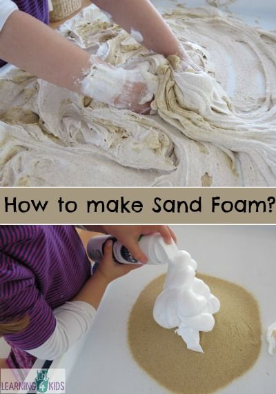 How to make Sand Foam?NSTRUCTIONS: Add 3 cups of sand to the tray. Gradually add the shaving cream and combine using hands. Add more shaving cream until desired consistency is made. Malleable Play Ideas, Sensory Sand Play, Sensory Playdough Ideas, Shaving Foam Activities Eyfs, Cake Mix Sensory Bin, Sand Play Eyfs, Shaving Foam Sensory Play, Sand Play Ideas Preschool, Shaving Cream Sensory Bin