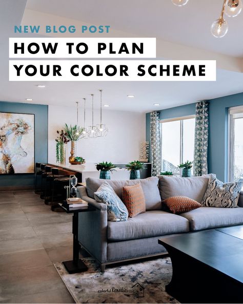 Best Color Schemes For Living Room, Color Palette Small Spaces, Choosing A Color Scheme For Your Home, Colour Scheme For House, How To Choose House Color Scheme, Large Room Color Schemes, Furniture Color Ideas Living Room, Condo Color Schemes Interior Design, Large Living Room Colour Schemes