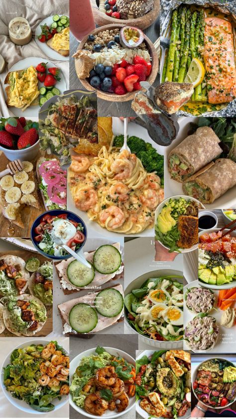 All Food In One Picture, Healthy Meals Photos, Dinner Ideas For Runners, Healthy Food Salad, Healthy Eating Aesthetic Lunch, Unprocessed Food Diet, Nutritious Food, Food Aethstetic, Healthy Astethic