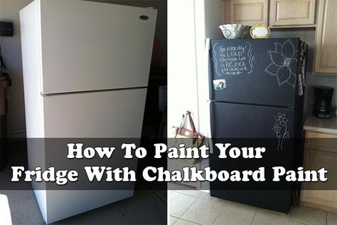 How To Paint Your Fridge With Chalkboard Paint Paint Fridge, Chalkboard Fridge, Diy Chalkboard Paint, Painted Fridge, Diy Chalkboard, Marriage Certificate, 15 Diy, Chalkboard Paint, Body Scrubs