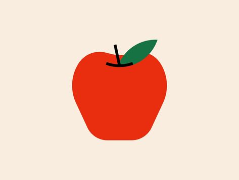 Apple Illustration Design, Cute Apple Drawing, Apple Graphic Design, Animated Type, Apple Logo Design, Apple Drawing, Apple Illustration, Art Apple, Apple Cut