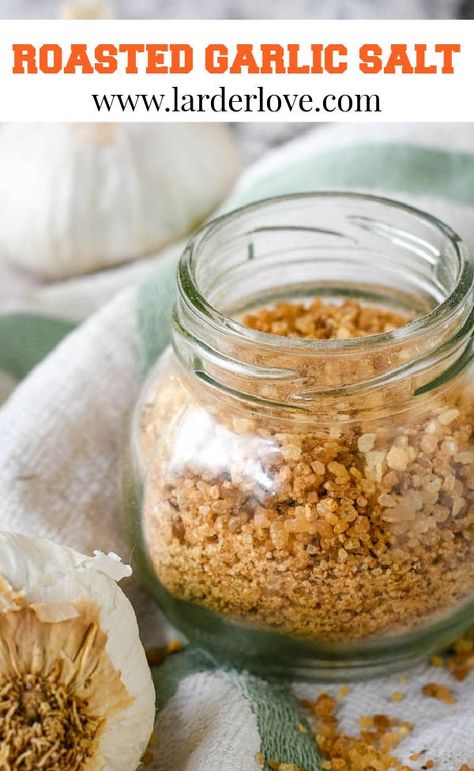 Preserving Roasted Garlic, Diy Salt And Vinegar Seasoning, Bacon Salt Recipe, Gourmet Salt Recipes, Garlic Salt Recipe Diy, Canning Roasted Garlic, Diy Infused Salt, Homemade Flavored Salt, Smoked Salt Recipe How To Make