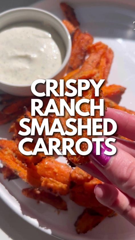 Ranch Smashed Baby Carrots, Parmesan Ranch Carrots, Smashed Baby Carrots, Smashed Carrots, Yummy Potatoes, Brown Sugar Carrots, Ranch Seasoning Recipes, Baby Carrot Recipes, Chef Savvy