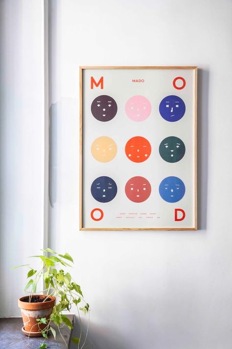 MADO Nine Moods poster, 50 x 70 cm Paper Collective, Feelings Chart, Kids Mood, Different Feelings, You Are The World, Goods And Services, All The Way, Kid Room Decor, Madonna