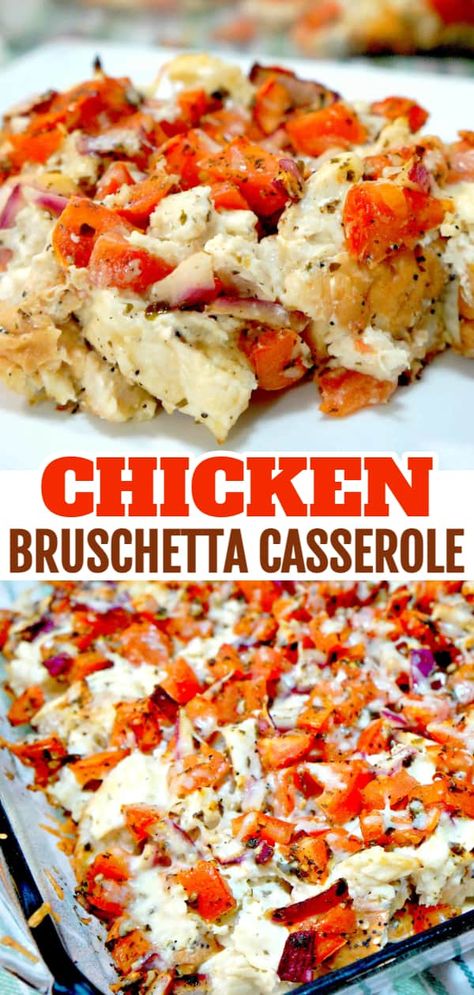 Essen, Dinner Recipes With No Cheese, Breaded Chicken Casserole Recipes, Healthy Casseroles Dinners, Recipes With Pulled Chicken, Cooked Chicken Breast Recipes Leftover, Shredded Chicken Dinner Ideas, Easy Casserole Dinner Recipes, Bruschetta Chicken Casserole