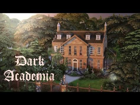 Sims Manor House, Sims 4 Build Mansion, Dark Academia House Plans, English House Sims 4, Dark Manor Exterior, Sims Glimmerbrook House, Sims 4 Brichester, Old Money House Sims 4, Dark Academia House Floor Plan