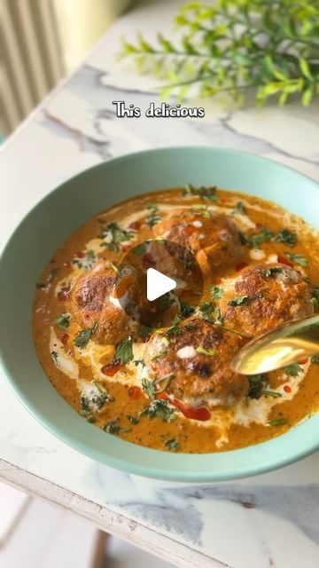 Sanjana Das on Instagram: "Chicken Kofta Curry! SAVE IT!

Delicious, creamy and such a feast! You can make this on any special day or even just if you feel like.

Ingredient list and recipe, pinned in comments.
.
.
.
.
.
.
.
.
[kofta Malai curry, kofta curry, Malai kofta, Tikki, chicken Kofta, chicken curry, chicken recipe, Indian food, Indian recipe, lunch option, dinner idea, creamy, delicious, yummy, homemade, meatballs, authentic, chicken Tikki]
#chickenkofta #kofta #malaikofta #chickenkoftacurry #dinnerideas #recipe #meatballs" Chicken Malai Kofta Recipe, Chicken Kofta Curry, Chicken Kofta Recipe, Chicken Recipe Indian, Malai Curry, Malai Kofta Recipe, Recipe Meatballs, Chicken Kofta, Kofta Curry Recipe