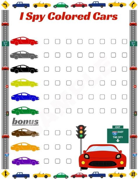 Car Games Printable, I Spy Road Trip Printable, Car Ride Printables, Hot Wheels Activities For Kids, Games To Play On Long Car Rides, Free Printable Road Trip Games, Car Games For Teens, Road Trip Activities For Toddlers, Road Trip I Spy