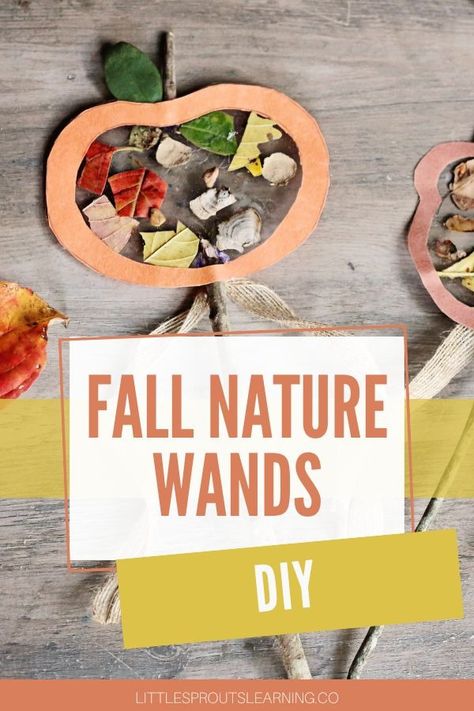 These Fall Nature Wands are a fun and easy way to capture all the treasures from your fall nature hunt. The perfect fall activity for kids! Fall Nature Preschool Activities, Fall Nature Walk Activities Kids, Daycare Fall Activities, Making Art With Nature, Simple Fall Activities For Kids, Fall Primary Activities, Fall Activities Kindergarten Free, Preschool Fall Wreath, Nature Hunt For Preschoolers