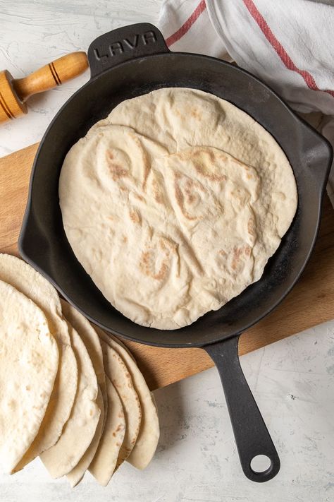 Homemade Lavash Bread. Soft and flexible flat bread to make wrap sandwiches. #lavash #lavashbread #middleeasternbread Homemade Lavash Bread, Lavash Bread Recipe, Lavash Recipes, Hot Water Cornbread Recipe, Middle Eastern Bread, Kebab Wrap, Lavash Bread, Homemade Flour Tortillas, Crispy Chips