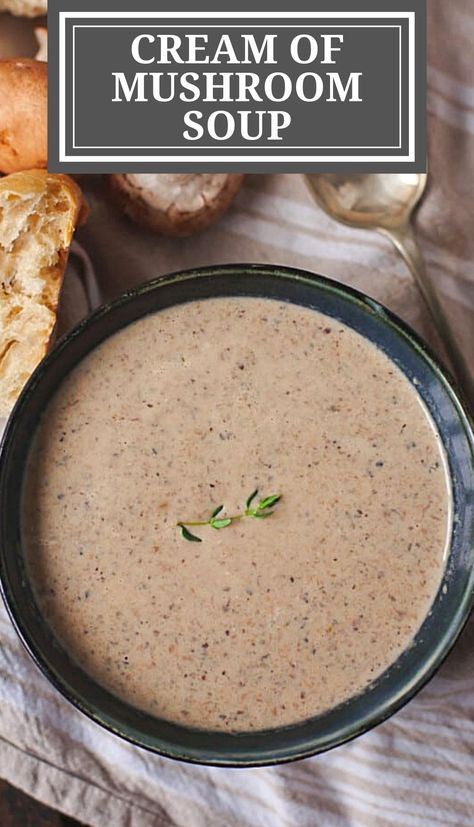 A clever blend of chestnut mushrooms and earthy dried mushrooms gives this soup a complex and delicious flavour. A small dash of cream adds a silky smooth texture that will delight and satisfy the pickiest of mushroom soup lovers. Easy Cream Of Mushroom Soup, Soup With Mushrooms, Hot Beef Sandwiches, Chestnut Mushrooms, Mushroom Soup Recipe, Soup And Stew Recipes, Creamy Mushroom Soup, Mushroom Soup Recipes, Easy Cream