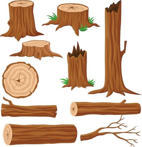 Premium Vector | Cartoon collection of fire equipment Tree Trunk Illustration, Trunk Illustration, Cartoon Hen, Wood Drawing, Premium Vector Cartoon, Fire Equipment, Vector Cartoon, Cartoon Background, Graphic Editing