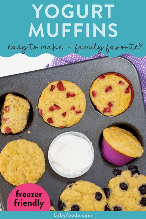 Yoghurt Muffins, Baby Led Weaning Breakfast, Toddler Muffins, School Lunch Boxes, Greek Yogurt Muffins, Yogurt Benefits, Baby Muffins, Baby Breakfast, Yogurt Muffins