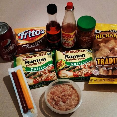 Top ramen spread Prison Food Recipe, Prison Food, Top Ramen, Ramen Noodle Soup, Ramen Noodle, Ramen Noodles, Noodle Soup, Food Recipe, Ramen