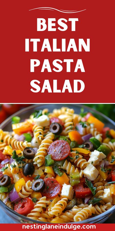 Best Italian Pasta Salad. Dive into a bowl of vibrant tri-color pasta mixed with juicy tomatoes, crunchy bell peppers, and zesty onions. Topped with slices of spicy pepperoni and your choice of cheese, this salad is a crowd-pleaser that’s perfect for picnics or a light lunch. Refreshing, full of flavor, and beautifully colorful, it’s a guaranteed hit at any gathering. Zesty Pasta Salad Recipes, Pasta Salad Recipes With Pepperoni, Pasta Salad With Pepperoni, Best Italian Pasta Salad, Best Italian Pasta, Tri Color Pasta, Italian Pasta Salad, Summer Pasta Salad, Juicy Tomatoes