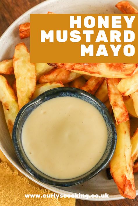 This Honey Mustard Mayo is the perfect mix of sweet, tangy and creamy. An addictive sauce for dipping or spreading, you might want to make a double batch! Honey Mustard Mayo Sauce, Kfc Honey Mustard Sauce, Honey Mustard Recipe Easy, Honey Mayo Sauce, Creamy Honey Mustard Sauce, Super Easy Dips, Honey Mustard Dip, Honey Mustard Recipes, Sweet Baby Ray