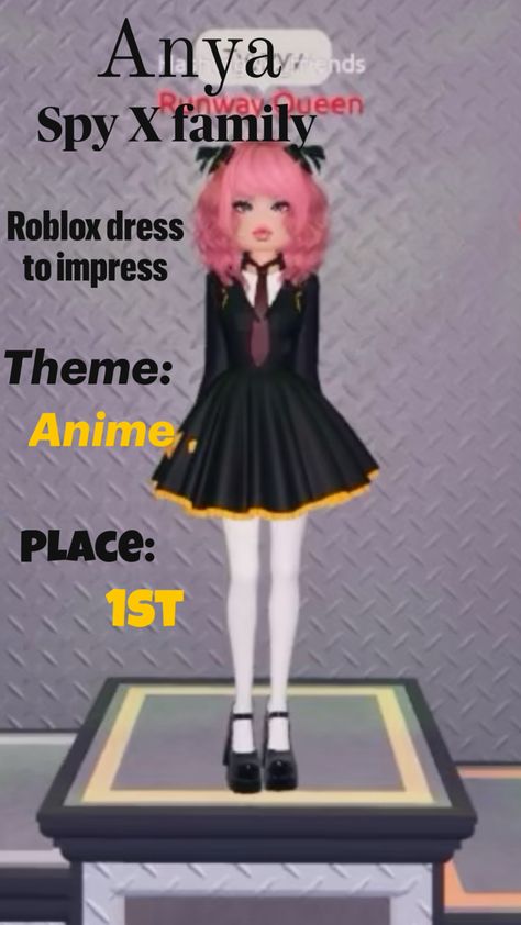 Anya From Spy X Family, Spy Dress, Roblox Dress, Anime Places, Spy X Family, Dress To Impress