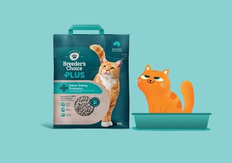 Cat Packaging, Cat Food Branding, Pet Food Packaging Design Creative, Cat Litter Packaging Design, Cat Milk Packaging, Cat Litter Pellets, Pet Food Packaging, Cat Food Brands, Pet Branding