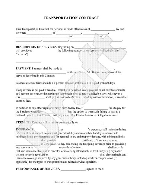 Transportation Contract Agreement (Form With Sample) Modeling Contract, Roofing Contract, Payment Agreement, Cleaning Contracts, Model Contract, Lawn Care Business, Landscaping Business, Landscape Maintenance, Contract Agreement