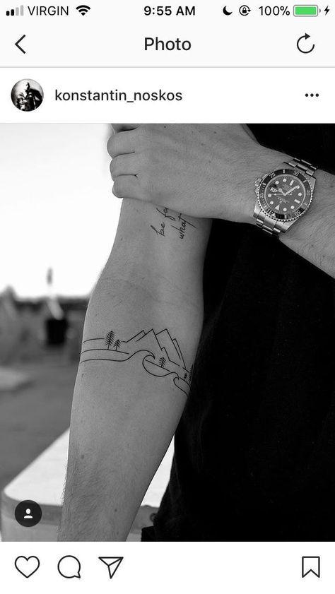 Tattoo Homme, Tattoo Band, Surf Tattoo, Tattoo Diy, Shape Tattoo, Arm Band Tattoo, Detailed Tattoo, Minimalist Tattoos, Mountain Tattoo