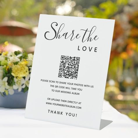 Digital Album QR Code Share Love Wedding Photos Pedestal Sign Parts Of A Wedding, Qr Code Photo, Wedding Qr Code, Free Birthday Invitations, Free Birthday Invitation Templates, Kids Stationery, Love Wedding, Wedding Album, Free Birthday Stuff