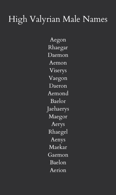 House Of The Dragon Names, Targaryen Names Ideas Male, Dragon Names Ideas Male, Dragons Names Ideas, Fantasy Last Names Male, Names Of Kingdoms, High Fantasy Names, Hot Names For Male Characters, High Valyrian Names