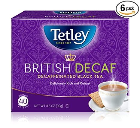 Tetley British Blend Premium Decaf Black Tea, Decaffeinated Tea, 40 Tea Bags (Pack of 6), Rainforest Alliance Certified African Tea, Tetley Tea, Decaf Tea, Decaffeinated Tea, Assam Tea, Black Tea Blends, Black Tea Bags, Tea Tasting, Flavored Tea