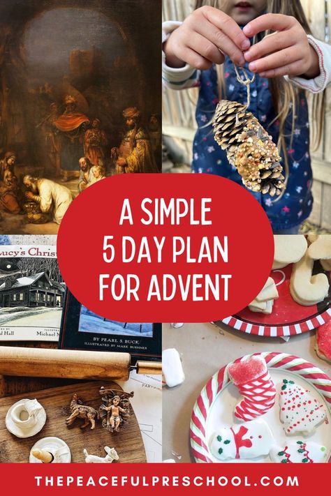 Here is a simple and easy 5 day advent plan that you can do before or after Christmas. This family friendly advent plan includes books, scripture readings, songs to sing and activities to celebrate advent this holiday season. Find more Christmas activities at ThePeacefulPress.Shop Peaceful Press, Rolled Beeswax Candles, Craft Activities For Toddlers, First Sunday Of Advent, Christian Holidays, Advent Activities, Waldorf Crafts, Christmas Traditions Family, First Sunday