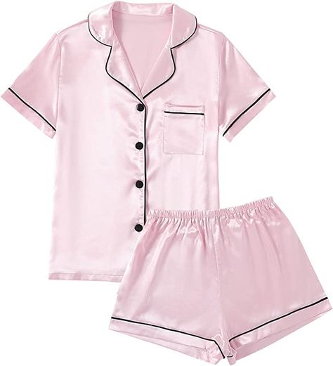 Silky Sleepwear, Pink Silk Pajamas, Pijama Satin, Silk Pj Set, Pajamas Shirt, Baby Pink Top, Schleich Horses, Satin Pajamas Set, Bride Pajama