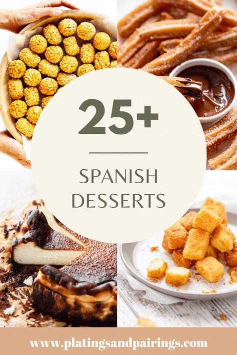 You won’t want to miss these Spanish desserts. From flan to churros & more. Here's 25+ traditional Spanish dessert recipes to try at home! Spanish Desserts Spain, Easy Spanish Desserts, Desserts From Spain, Spanish Snacks, Hispanic Desserts, Spanish Dessert Recipes, Authentic Spanish Recipes, Easy Spanish Recipes, Traditional Spanish Recipes