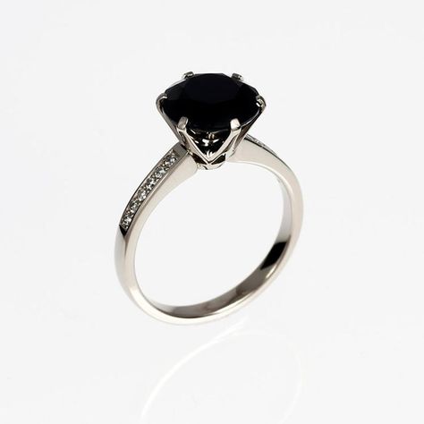 Spinel Ring Engagement, Engagement Rings Black, Spinel Engagement Rings, Classic Diamond Engagement Ring, Engagement Rin, Black Spinel Ring, Black Diamond Engagement Ring, Vintage Inspired Engagement Rings, Sapphire Diamond Engagement