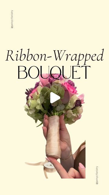 Jenny Thomasson | Contemporary Floral Art on Instagram: "HOW TO 💐 A Ribbon Wrapped Bouquet 
⠀⠀⠀⠀⠀⠀⠀⠀⠀
🫶🏻 Have I mentioned I love getting your requests?! This video was a response to a question left in the comments. 
 
🌷What else do you want to know, flower friends?! 
⠀⠀⠀⠀⠀⠀⠀⠀⠀
Let’s bloom together 🌻
⠀⠀⠀⠀⠀⠀⠀⠀⠀
#bouquet #bouquetofflowers #floraldesign #floraldesignclass #floraldesignworkshop #weddingflorist #bouquet #bouquetofflowers #ribbon #floraltechniques #flowertechnique #floralmechanics #weddingbouquet" Wedding Bouquet Tied With Ribbon, Making Wedding Bouquets Diy, How To Wrap Flowers With Ribbon, How To Ribbon Wrap A Bouquet, Flower Prom Bouquets, Diy Toss Bouquet Wedding, Diy Nosegay Bouquet For Prom, How To Make A Flower Bouquet For Wedding, How To Wrap Wedding Bouquet With Ribbon