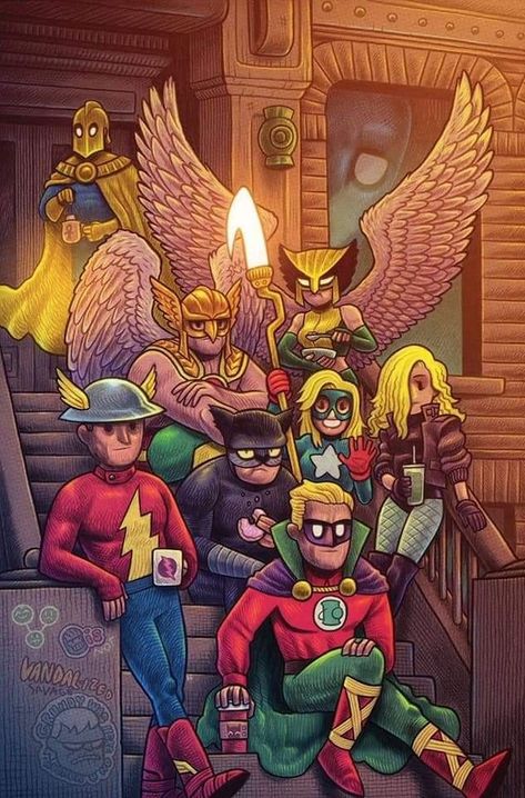 Dan Hipp, Justice Society, Justice Society Of America, Dc Comics Wallpaper, Arte Dc Comics, Dc Comics Superheroes, Dc Comics Artwork, The Justice, Comic Style