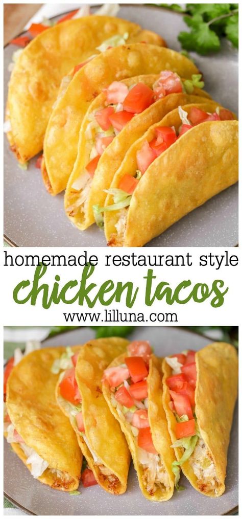 Tacos Easy, Simple Foods, Chicken Tacos Easy, Mexican Night, Shredded Chicken Tacos, Recipes Savory, Chicken Taco Recipes, Low Carb Tacos, Chicken Taco