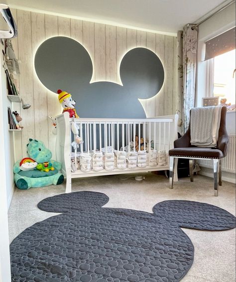 Mickey Mouse 
Disney 
Nursery 
Children 
A dream is a wish your heart makes Mickey And Friends Nursery Ideas, Neutral Mickey Mouse Nursery, Disney Themed Nursery Neutral, Vintage Mickey Mouse Nursery, Mickey Mouse Nursery Ideas, Mickey And Minnie Nursery, Disney Baby Room Ideas, Disney Baby Nursery Ideas, Baby Boy Nursery Disney