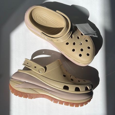 Brand New Mega Crush Crocs In The Sold Out Chair Colorway Women’s Size 9 Tags Attached, Never Worn Latest Crocs Shoes, Crocs Women Sandals, Croc Mega Crush Sandal, Mega Crush Crocs Outfit, Mega Crush Crocs, Croc Outfits Women, Crocs Aesthetic Outfit, Crush Crocs, High Heel Crocs