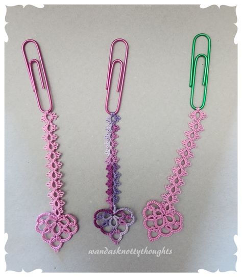 Wanda's Knotty Thoughts – My thoughts on tatting, tatting patterns, and my life Tatting On Paperclips, Easy Tatting Patterns For Beginners, Beginner Tatting Patterns Free, Needle Tatting Patterns Free, Tatting Patterns Free Beginners, Needle Tatting Patterns For Beginners, Tatted Bookmark, Tatting Ideas, Lace Dream Catchers