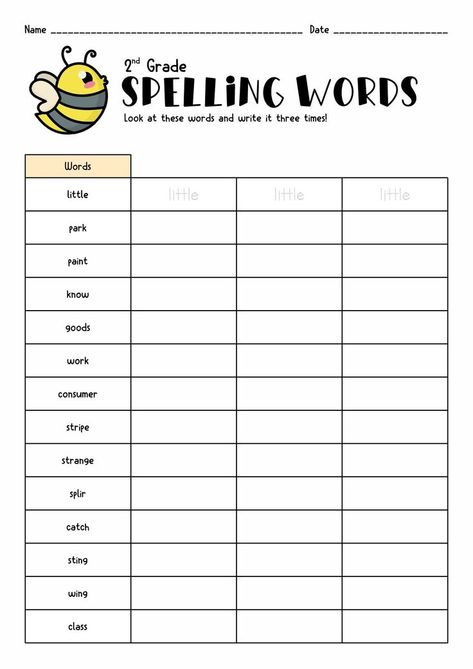 Grade 2 Spelling Words Worksheets, Year 2 Spelling Words, 2nd Grade Spelling Words List, 2nd Grade Spelling Worksheets, Free Spelling Worksheets, Summer School Worksheets, Spelling Words Worksheets, Spelling Practice Worksheets, Word Work Worksheets