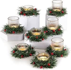 Advent Centerpiece, Clear Candle Holders, Holiday Candle Holders, Outdoor Christmas Wreaths, Mini Candle Holders, Christmas Candle Holder, Dinner Decor, Small Candle Holders, Modern Candle Holders