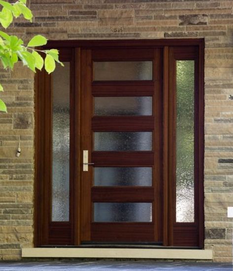 Mahogany Front Door, House Main Door, Modern Entrance Door, Modern Exterior Doors, House Main Door Design, New Ceiling Design, Contemporary Front Doors, Main Entrance Door Design, Door Exterior