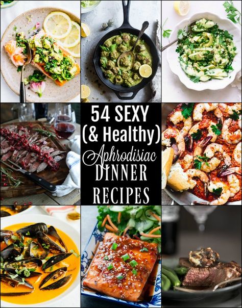 54 Sexy (and clean) Aphrodisiac Dinner Recipes for getting your groove on | TheRoastedRoot.com #paleo #keto #glutenfree Gourmet Dinner At Home, Fancy Looking Dinner, Best Dinner To Make For Boyfriend, Date Night Dinner Recipes Healthy, Dinner Recipes Date Night At Home, Date Night Recipes Easy, Fun Recipes To Make As A Couple, Light Date Night Dinner, Healthy Dinner Date Night