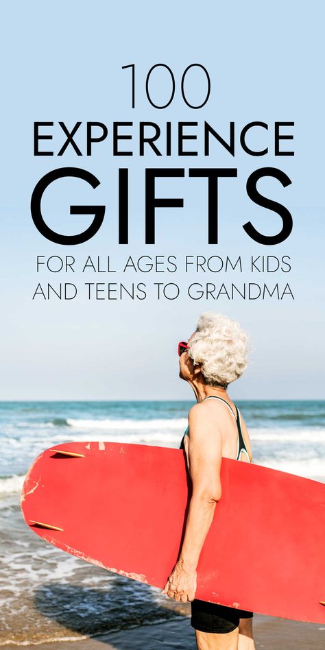 100 Experience Gift Ideas For Adults & Kids Gift Ideas Experiences, Experience Gifts For Grandparents, Experience Christmas Gift Ideas, Experience Gift Ideas For Adults, Activity Gifts For Adults, Experience Gifts For Husband, Christmas Ideas For Adult Children, Adult Kids Christmas Gift Ideas, Christmas Gift Ideas For Adult Children