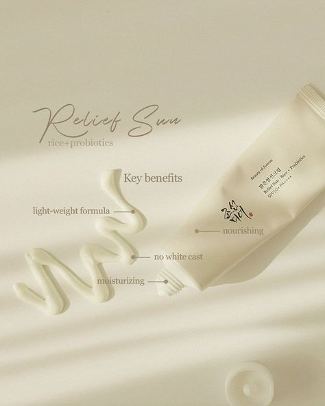 Beauty of Joseon Relief Sun: Rice + Probiotics Skincare Marketing, Vegan Sunscreen, Creative Advertising Photography, Skincare Products Photography, Beauty Of Joseon, Social Media Advertising Design, Basic Skin Care Routine, Beauty Clinic, Clear Complexion