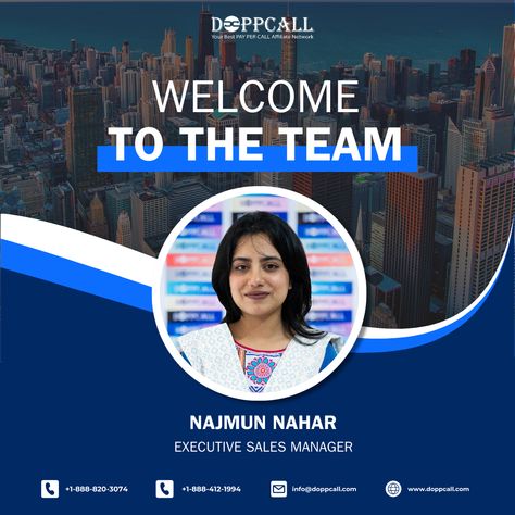 Welcome aboard, Najmun Nahar🙌   We're delighted to welcome Najmun Nahar as the latest addition to our DOPPCALL team, stepping into the role of Sales Executive.  Najmun's dynamic approach and sheer confidence perfectly align with our vision of guiding DOPPCALL to the peak.  Let's all extend a warm welcome to Najmun as she becomes a part of the DOPPCALL family. Here's to achieving and breaking milestones together.✨   #WelcomeNajmun #TeamDOPPCALL Employee Welcome Post, Sales Executive, Welcome Post, Welcome To The Team, Welcome Aboard, The Peak, The Team, Milestones, How To Become