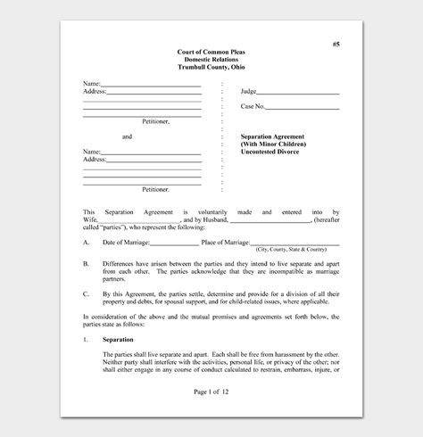 Free Separation Agreement Templates and Examples (PDF | Word) Legal Separation Agreement, Separation Agreement Template, Legal Separation, Prenuptial Agreement, Parental Consent, Non Disclosure Agreement, Child Custody, Legal Documents, Parenting Skills