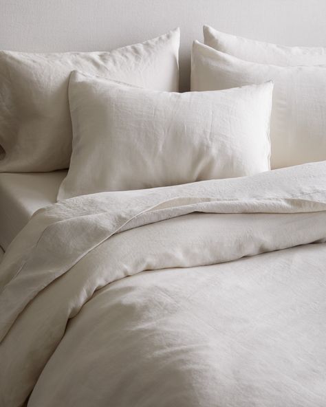 Ethically woven from the finest European flax, our mid-weight linen flax duvet cover set offers year-round luxury and feels as good as it looks. Pre-washed for superior softness and a perfectly lived-in vibe, our linen only gets softer over time.  | Quince | European Linen Duvet Cover Set in Sand Size King/Cal King Light Linen Bedding, Beige Linen Comforter Bedroom, Linen Duvet Set, Oatmeal Linen Bedding, Linen Comforter Bedroom, Organic Modern Bedding, Quince Bedding, Silk Sheets Bedroom, White Bedding Aesthetic