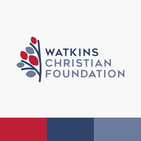 Custom logo design, color palette, and brand identity development for Watkins Christian Foundation, a national nonprofit organization. Christian Color Palette, Charity Color Palette, Nonprofit Logo Design, Charity Organization Logo, Charity Foundation Logo, Foundation Logo Design, Non Profit Logo, Stencil Typography, Association Logo Design