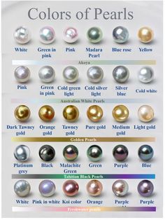 White Pearls Jewelry, Pearls And Gemstones, Black Pearl Drawing, Pearl Jewelry Making, How To Draw Pearls, Pearl Names, Drawing Pearls, Pearl Color Palette, Art With Pearls