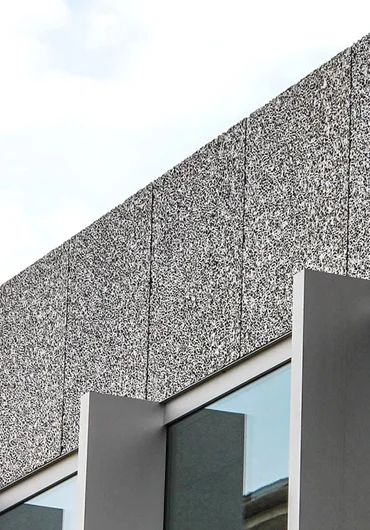 Stabilized aluminum foam panel Alusion: architectural applications Villa Facade, Facade Material, Foam Panels, Finishing Materials, Unique Materials, Stylish Furniture, Office Building, Recycling, Villa