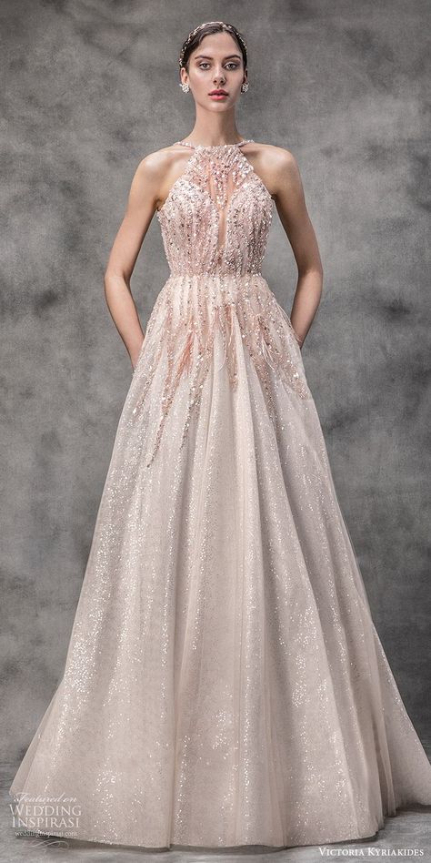 Blush Halter Neck Wedding Dress, Braidsmade Dress, Halter Wedding Gown, A Line Ball Gown, Halter Neck Gown, Iridescent Dress, Halter Wedding Dress, Blush Wedding Dress, Wedding Dress Ideas